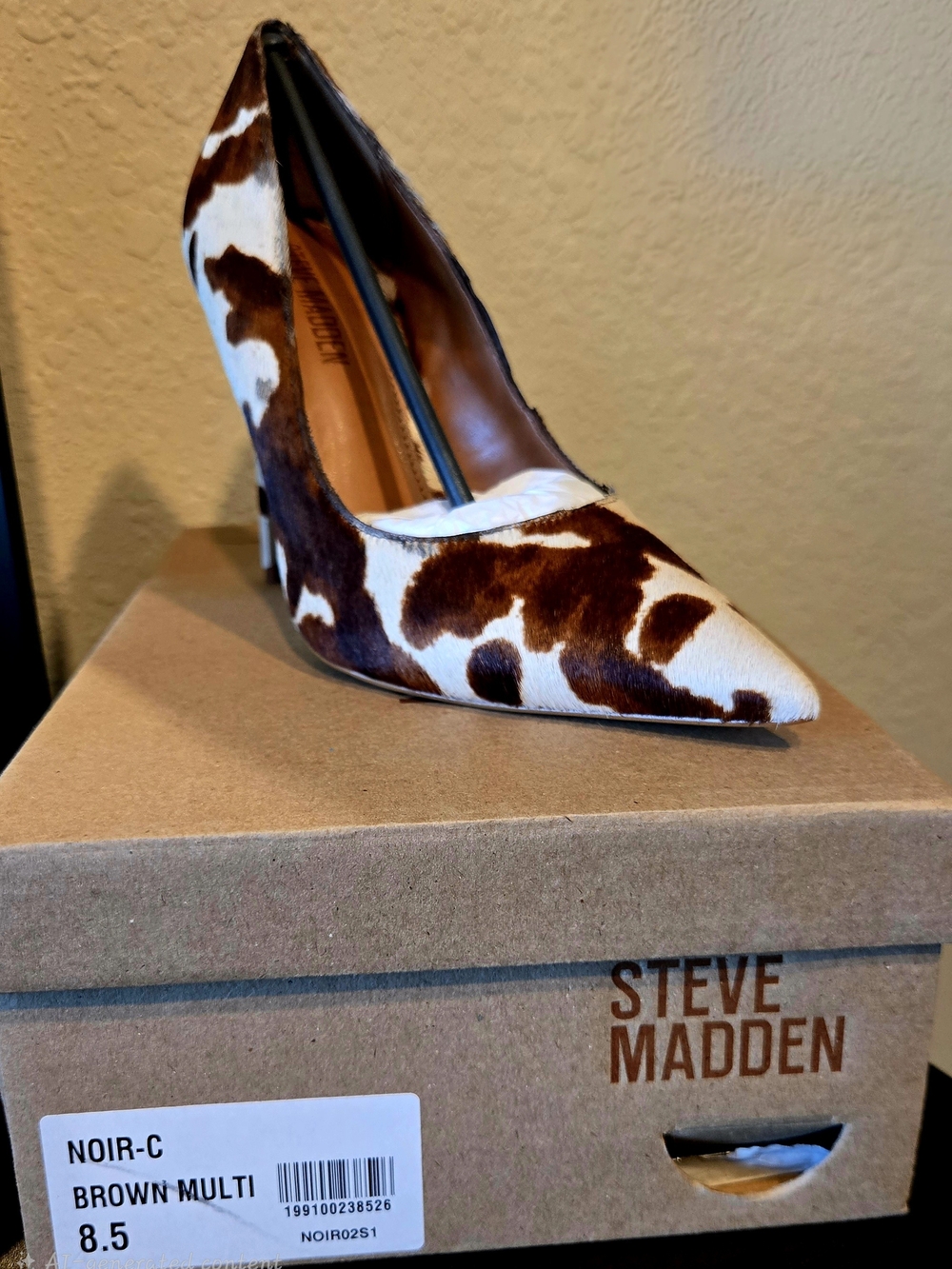 Steve Madden Brown Multi Cowhair Pointed Toe Stiletto Pump - Picture 2 of 3